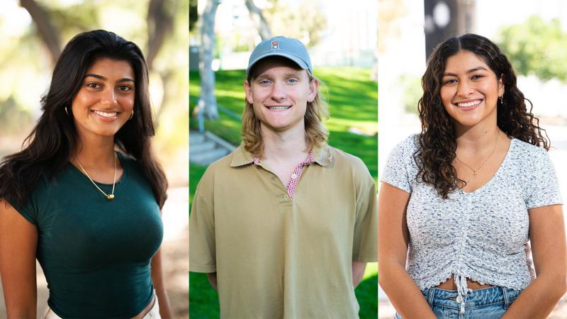 Collage of three student-athletes